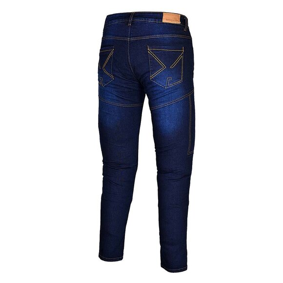 RIDERACT® Men Dark Blue Pant With CE Armors Casual Biker Denim Jeans NEW - Picture 4 of 8